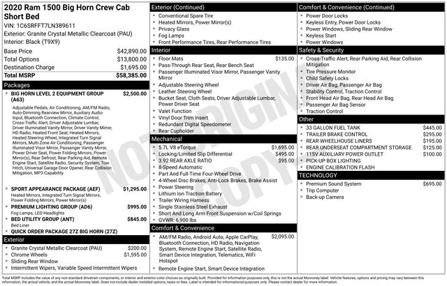 ram ram 1500 pickup 2020 1C6SRFFT7LN389611 image ram ram 1500 pickup 2020 1C6SRFFT7LN389611 image
